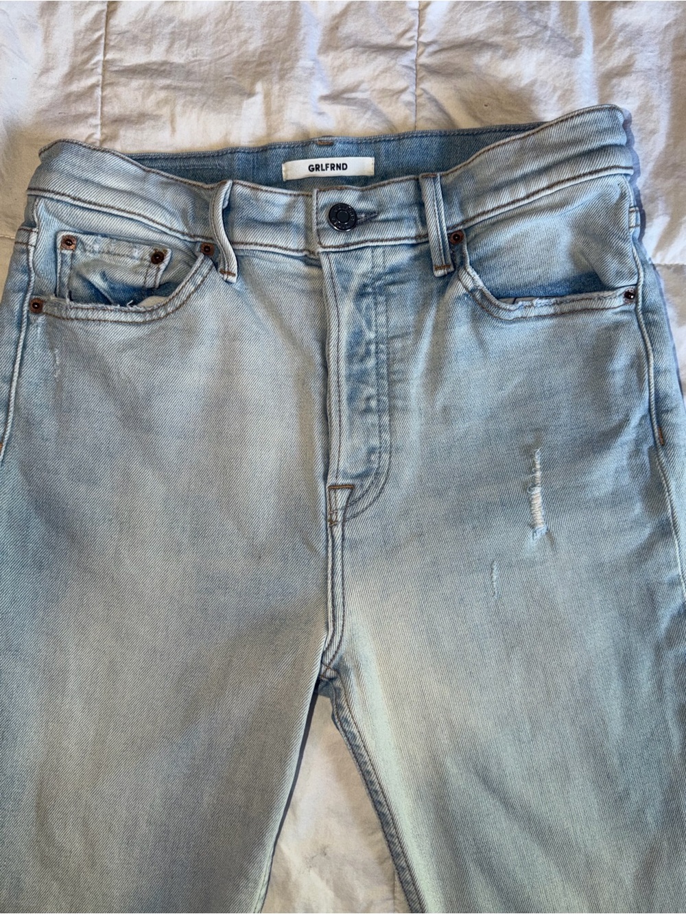 GRLFRND Light Blue Straight Leg Jeans